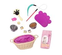 Our Generation Cat Pet Set - Pet Cat Care Accessories for 18-inch Girl Dolls - 13 Piece Pet Accessory Set