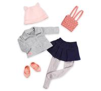 Our Generation Class Act Outfit - School Fashion Set Includes Cat-Ear Hat for 18-inch Dolls - 6 Piece Clothing Set
