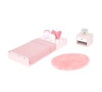 Our Generation Doll Bedroom Furniture Set, Sweet Snuggles Bed Set | 10-piece 18-inch doll bed and nightstand set with mattress, blanket, 3 pillows, rug and fishbowl accessory, 3+ Years