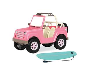 Our Generation Doll Jeep Off Roader with Bluetooth Speaker, Pink 4x4