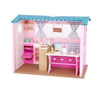 Our Generation Dollhouse Playset with Animal Sounds, Country House | 60-piece set with opening door, pull-out bed, kitchen, play food, decor accessories, doll furniture, Dollhouse, 3+ Years