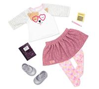 Our Generation Dolls Puppy-Graphic Outfit with Shoes, Surtido, 21.5 cm Doll Clothes, Includes Stylish Accessories, Adorable and Fun Design for Kids' Imaginative Play