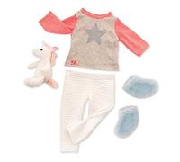 Our Generation Pajama Outfit & Unicorn Plush for 18-inch Dolls Unicorn Wishes