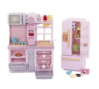 Our Generation Gourmet Kitchen Set, Pink Fridge Kitchen Playset, Large