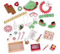 Our Generation - Holiday Elf Surprise Calendar - 18-Inch Doll Accessories - Advent Calendar with 24 Days of Gifts - Doll Elf Costume & Festive Accessories Inside - Toy for Kids 3 Years +