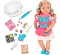 Our Generation Jenny 18-Inch Posable Baker Doll, Blonde Hair Set, Dolls