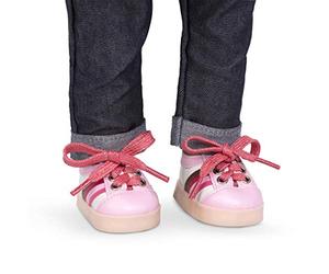 Our Generation Light Up Pink & White Sneakers