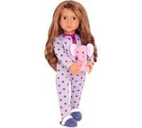 Our Generation Maria Doll , 18-Inch Sleepover Doll With Elephant Plush Toy , Includes 3 Piece Clothing Set