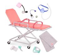 Our Generation Medi-Care Set - Medical Accessories with Stretcher for 18 inch Dolls, Realistic Ambulance Gurney, Realistic Pretend Medical Equipment, Fun Hospital Accessory Kit for Kids Aged 3+