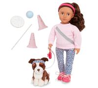 Our Generation Natalia & Nillie 18-inch Doll & Pet Agility Training Set - 46 cm Kids Playset with Accessories - Doll & Dog Pretend Playset for Kids Ages 3 & Up