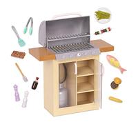 Our Generation OG Backyard Grill - BBQ Grill Accessory Set for 18-inch Dolls - 14 Piece Barbeque Accessory Set
