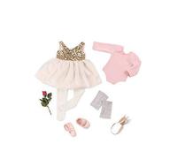 Our Generation Opening Night Outfit - Deluxe Ballerina Fashion Outfit with Headband Crown for 18-inch Dolls - 7 Piece Ballet Clothing and Accessory Set