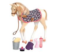 Our Generation Palomino Foal - 12-inch Baby Horse for 18-inch Girl Dolls - Includes Horse Grooming Accessories