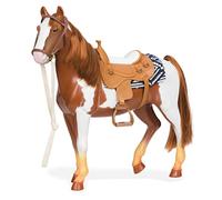 Our Generation - Pinto Horse - Brown & White - Saddle & Riding Set - 18-Inch Doll Accessories - Pretend Play - Toy for Kids 3 Years +