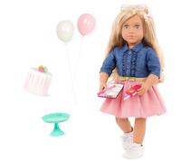 Our Generation - Posable 18-Inch Doll - Lifelike Green Eyes & Blonde Hair- Birthday Cake & Party Accessories - Pretend Play 3+ Years- Emily