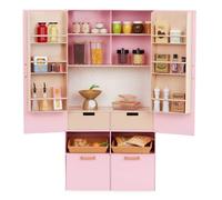 Our Generation Pretty Pantry Furniture Set - Large Dollhouse Accessory Set for 18-inch Dolls, Pink Cupboard Pantry, Food Accessories, Pretend Play Furniture, Ages 3+