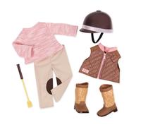 Our Generation - Riding In Style - Equestrian Outfit - Horseback Riding Accessories - 18-Inch Doll Clothes - Pretend Play - Toy for Kids 3 Years +
