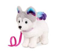 Our Generation Siberian Husky Pup Plush, Posable Pet Dog with Leash