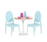 Our Generation Table For Two - Furniture Playset for 18 inch Fashion Dolls, Table and Chairs Toy Set, Doll Playhouse Furniture, 17 Piece Accessory Kit for Ages 3+