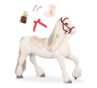 Our Generation - White Clydesdale Horse - Sparkly Mane & Tail - 18-inch Doll Accessories - Holiday Theme - Toys For Kids Ages 3 & Up - Clydesdale Horse