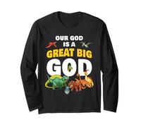 Our GOD is a Great Big GOD - Christian Faith Kids Dinosaur Long Sleeve T-Shirt