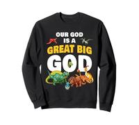 Our GOD is a Great Big GOD - Christian Faith Kids Dinosaur Sweatshirt