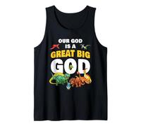 Our GOD is a Great Big GOD - Christian Faith Kids Dinosaur Tank Top