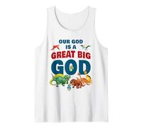 Our GOD is a Great Big GOD - Christian Faith Kids Dinosaur Tank Top