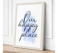 Our Happy Place Minimalist Canvas Wall Art Print 36x24 Inch