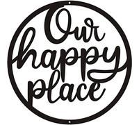 Our Happy Place Sign Metal Art Wall Decor Hanging Lettering Home Sculpture Farmhouse Decorations For Living Room Bedroom Kitchen Garden Porch Shop Our Happy Place Sign Metal
