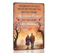 Our Home Ain't No Castle But You Are My Queen Forever Metal Tin Sign To My Wife Funny Novelty Poster Wife's Birthday Gift Bedroom Home Farmhouse Decor Wall Art Signs 8x12 Inch