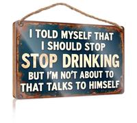 Our Home Signs for Home Decor Stop Drinking: The Battle Within Wooden Sign Funny Sign Decor Hanging Wooden Sign DIY(20X30CM)