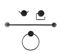 Our House 4 Piece Bathroom Fittings Set Brass Black