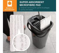 Our House Hands Free Flat Mop with 2 Refills and Bucket, Grey, 1