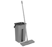 Our House Hands Free Flat Mop with 2 Refills and Bucket, Grey, 1