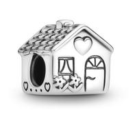 Our House 'Home Sweet Home' Charm Bead - Elegantly Plated in Fine Silver for Pandora Moments Bracelets Her Girls Women - Happy Birthday Gift Box