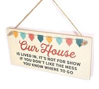Our House Is Lived In Sign, Pastel Bunting Decor | Pastel lived in home