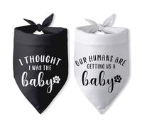 Our Humans are Getting us a Baby Dog Bandana Pregnancy Announcement Dog Scarf Accessories Gender Reveal Baby Announcement Photo Props for Large Medium Small Dogs 2 Packs