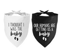 Our Humans are Getting us a Baby Dog Bandanas Pet Scarf Pregnancy Announcement Pet Bandana for Dogs Pet Accessories for Dog Lovers Announcement Photo Props for Large Medium Small Dogs, 2 Packs