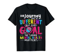 Our Journey Mental Health Matters Awareness Month Brain Value Graphic T-Shirt, Men, Black, S