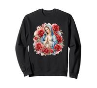 Our Lady Blessed Mother Mary Beautiful Roses Catholic Art Sweatshirt