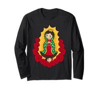 Our Lady Guadalupe Cartoon Mexican Virgen de Guadalupe Long Sleeve T-Shirt