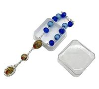 Our Lady Guadalupe Virgin Mary Centerpiece Baptism Favors Recuerdos De Bautizo Rosary Bracelet Keepsake Party - 12 PCS, Plastic Crystal Silver, acrylic