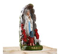 Our Lady lourdess Statue - Blessed Bernadette Figure, Holy Lamb Sculpture, Resin Faith Symbol, Elegant Altar Decoration, Devotional Gift Piece | Virgin Mary Promotes Serenity Encourages Devotion