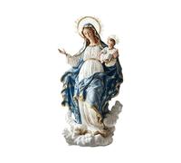 Our Lady of Divine Providence Figurine Our Lady of MT Statues Virgin Mary Home Décor Devout Gift Prayerful Inspiration Ornament Set (White, One Size)