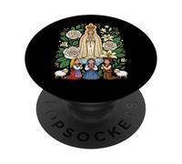 Our Lady of Fatima And Praying Shepherds PopSockets Adhesive PopGrip