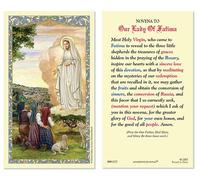 Our Lady of Fatima Laminated Holy Card with Novena To our Lady of Fatima Prayer on the back (5 pack)