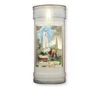 Our Lady of Fatima Pillar Candle & Lourdes Prayer Card