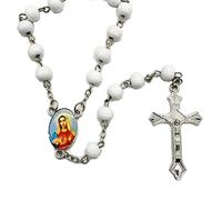 Our Lady of Fatima Virgin Mary Beaded Rosary Necklace in Case Religious Gift Party Favor Prayer Catholic Rosario de la Virgen de Fatima - 12 PCS, M, Acrylic