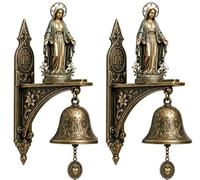 Our Lady of Grace Bronze Medal Wall Bell, Catholic Religious Wall Decor for Home Altar(2pcs)
